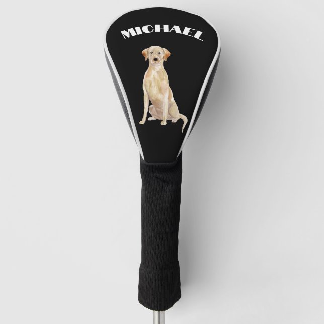 Couvre-club De Golf Labrador Chien noir personnel (Devant)