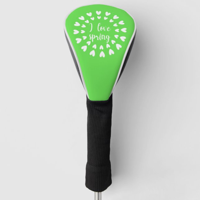 Couvre-club De Golf L'Amour du Printemps, Petits Coeurs (Devant)