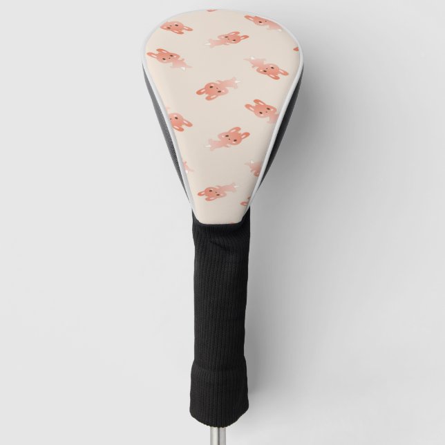 Couvre-club De Golf lapins Brown rose (Devant)