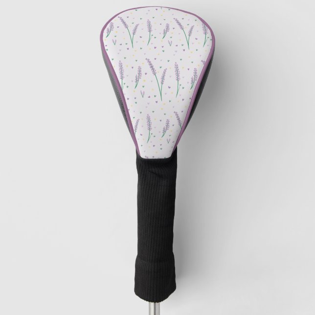 Couvre-club De Golf Lavender Hearts Girly Jolie Golf (Devant)