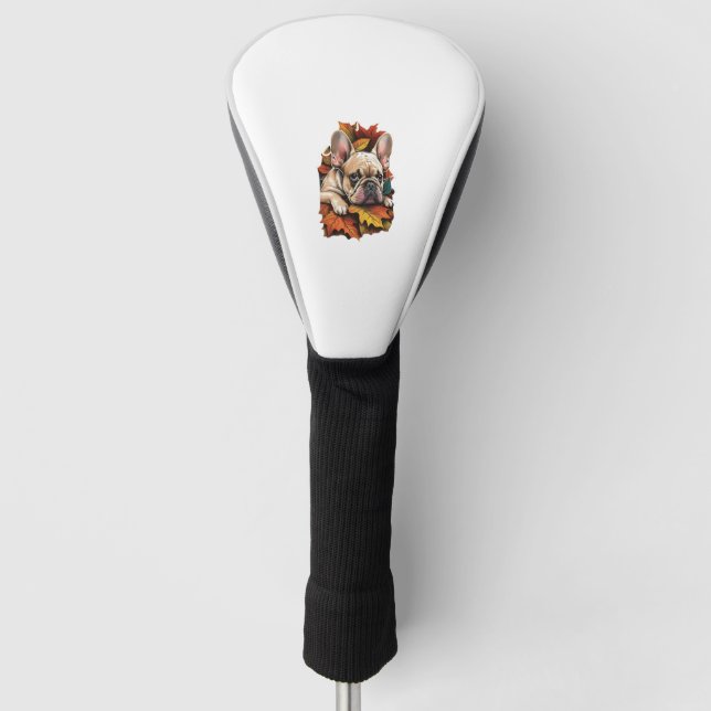 Couvre-club De Golf L'aventure d'automne du Bulldog français (Devant)