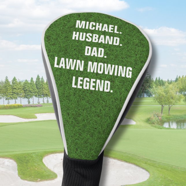 Couvre-club De Golf Lawn Mowing Legend Funny Personalized (Add name to personalize, all text is editable)