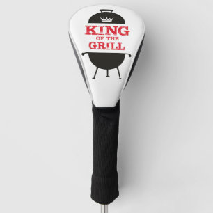 Couvre-club De Golf Le Roi Du Grill, Blanc Noir Couronne Rouge