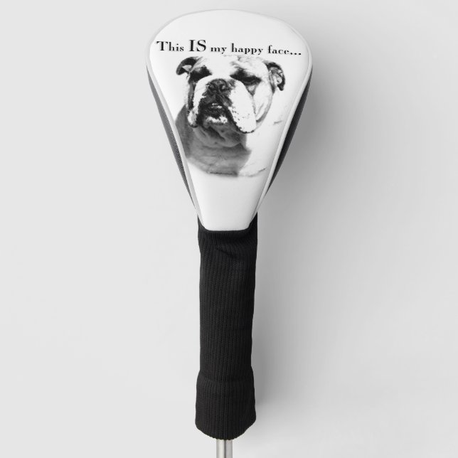 Couvre-club De Golf Le visage joyeux de Bulldog (Devant)