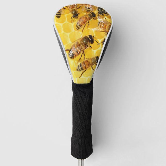 Couvre-club De Golf Les abeilles sur Honeycomb (Devant)