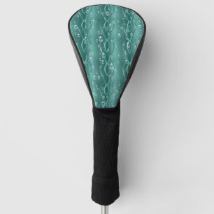 Couvre-club De Golf Les gouttes de pluie sur le métal vert