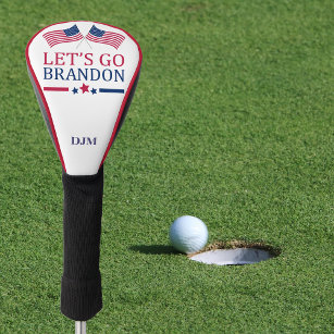 Couvre-club De Golf Let's Go Brandon USA Drapeau Monogram Tête de golf