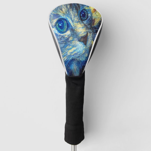 Couvre-club De Golf Ligh Blue Cat (Devant)
