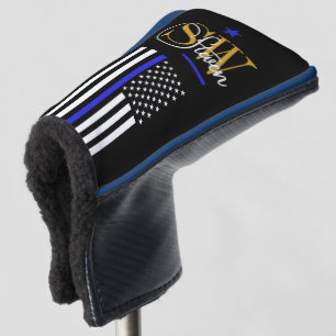 Couvre-club De Golf Ligne Bleue & Nom Monographique / Signature Modern