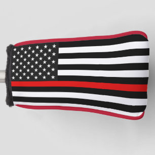 Couvre-club De Golf Ligne rouge mince drapeau américain