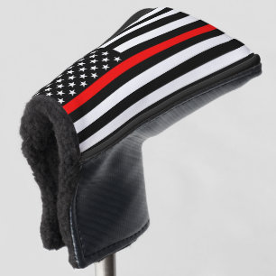 Couvre-club De Golf Ligne rouge mince symbolique conception graphique