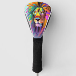 Couvre-club De Golf Lion Abstrait Face Mystical Imaginaire Art