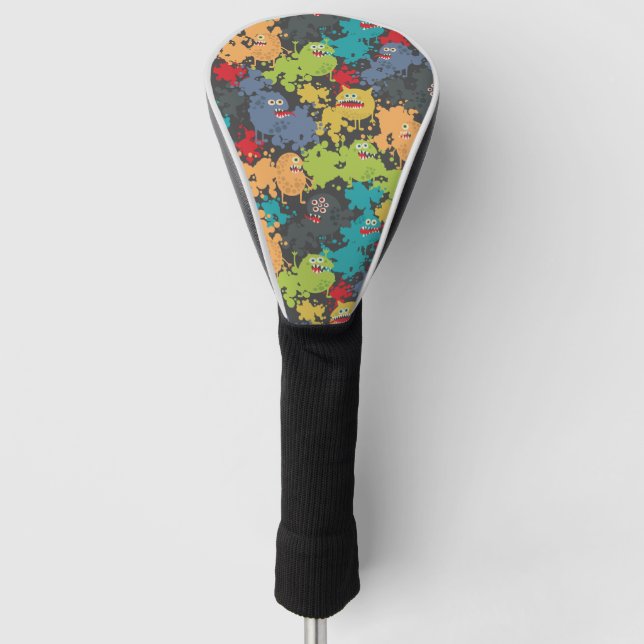 Couvre-club De Golf Little cute funny monsters (Devant)