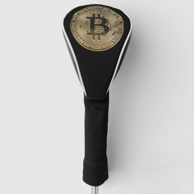 Couvre-club De Golf Logo Black Digital Bitcoin (Devant)