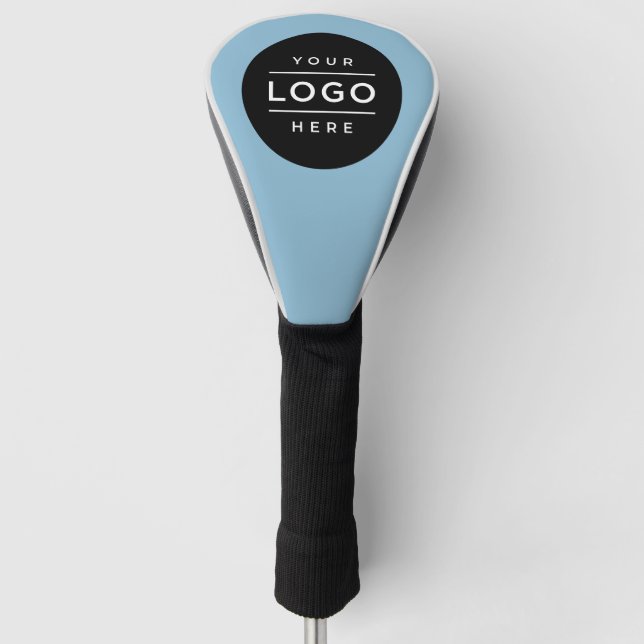 Couvre-club De Golf Logo d'entreprise bleu clair personnalisé (Devant)
