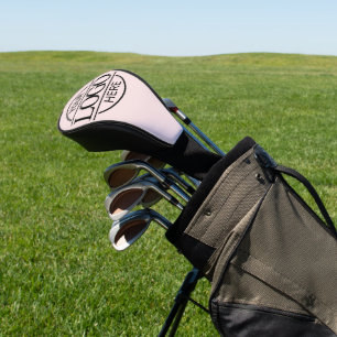 Couvre-club De Golf Logo d'entreprise personnalisé simple moderne rose