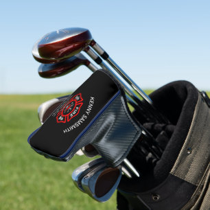 Couvre-club De Golf Logo du service d'incendie Badge noir et rouge lon