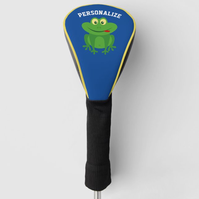 Couvre-club De Golf Logo personnalisé de la grenouille mignonne (Devant)