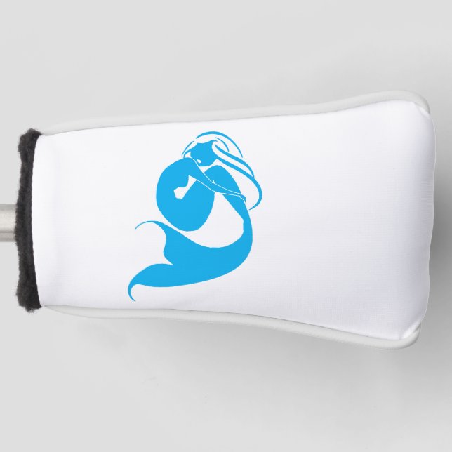 Couvre-club De Golf Logo Silhouette de la sirène bleue (Devant)