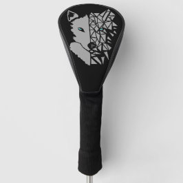Couvre-club De Golf Loup gris géométrique