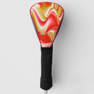 Couvre-club De Golf Love and Gold Abstrait 3D Rainbowart