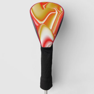 Couvre-club De Golf Love and Gold Abstrait 3D Rainbowart