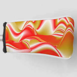 Couvre-club De Golf Love and Gold Abstrait 3D Rainbowart