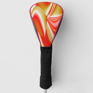 Couvre-club De Golf Love and Gold Abstrait 3D Rainbowart