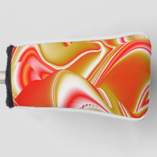 Couvre-club De Golf Love and Gold Abstrait 3D Rainbowart