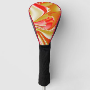 Couvre-club De Golf Love and Gold Abstrait 3D Rainbowart