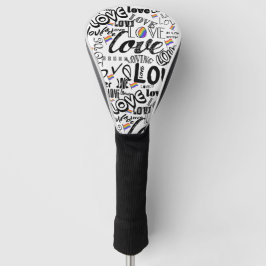 Couvre-club De Golf Love Typographie Golf Housse de tête Motif Design