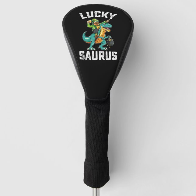 Couvre-club De Golf Lucky Saurus Dinosaur T Rex St Patrick's Day (Devant)