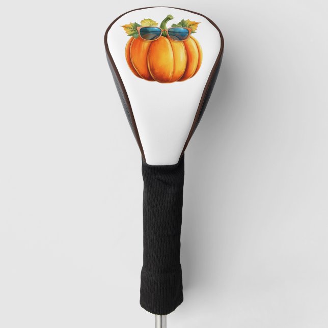 Couvre-club De Golf Lunettes noires citrouilles et rouges (Devant)