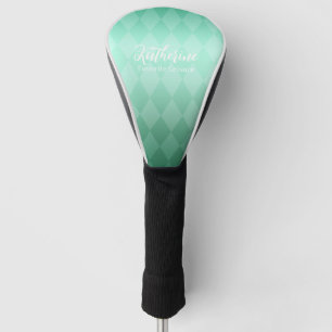 Couvre-club De Golf Luxe géométrique Rhombus Green