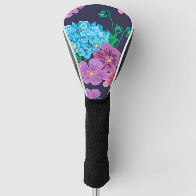 Couvre-club De Golf Luxueux Fleur Peint (Devant)