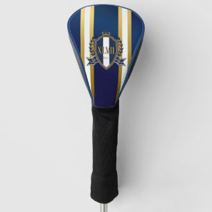 Couvre-club De Golf Luxueux Monogramme Bleu Royal et Blanc
