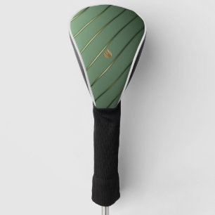 Couvre-club De Golf Luxueux Sage Green & Gold