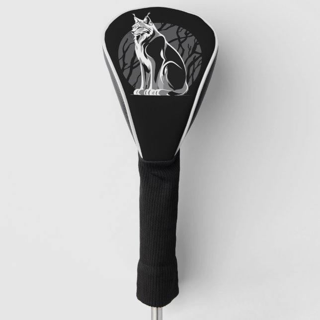 Couvre-club De Golf Lynx noir et blanc (Devant)