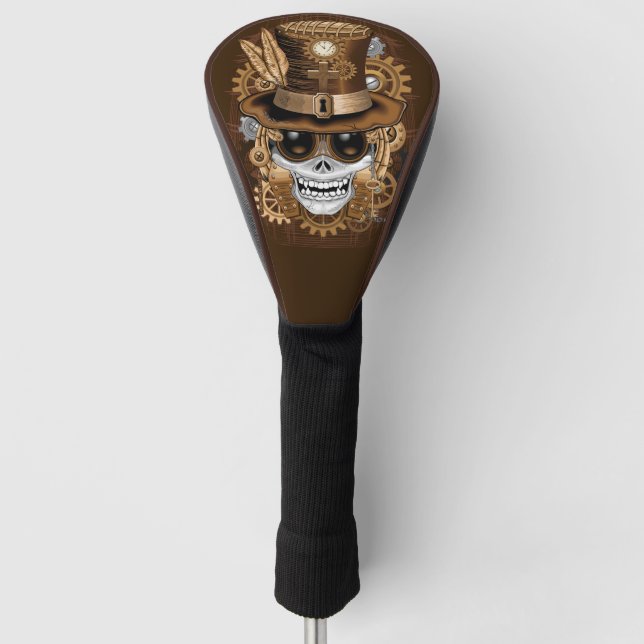 Couvre-club De Golf Machine rétro Voodoo à vapeur crâne (Devant)