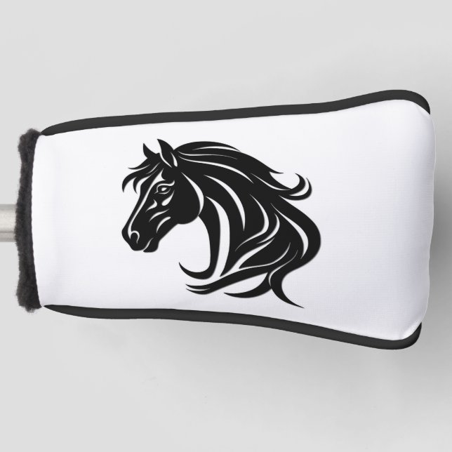 Couvre-club De Golf Magnificent Black Horse Head   (Devant)