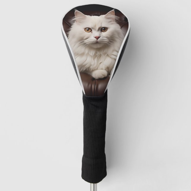 Couvre-club De Golf Majestic white cat (Devant)