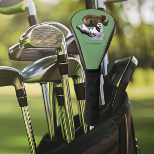 Couvre-club De Golf Majestueux bélier mouflon brun Montagnes Vertes