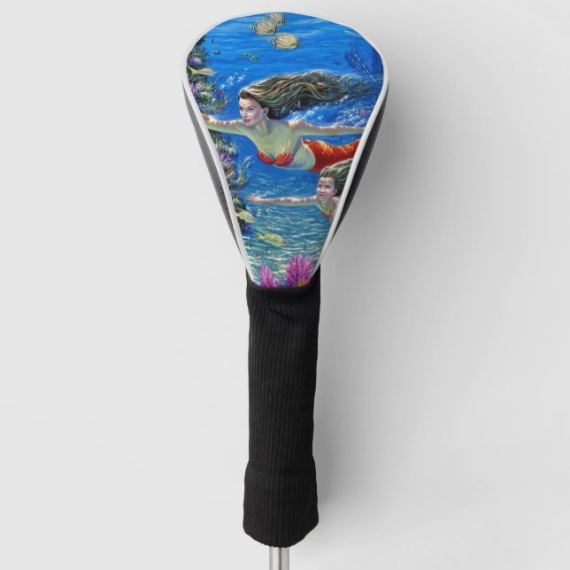 Couvre-club De Golf maman et bébé mermaid (Devant)