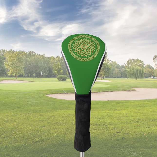 Couvre-club De Golf Mandala Fleur Celtique Or Intricte (Créateur téléchargé)