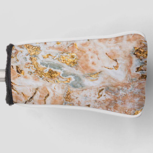 Couvre-club De Golf Marbre Cool tendance Gold Touch (Devant)