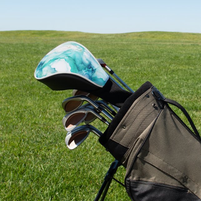 Couvre-club De Golf Marbre d'encre Mint Aqua (In Situ)