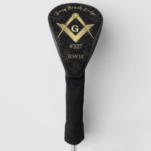 Couvre-club De Golf Masonic Demask Noir Monogramme