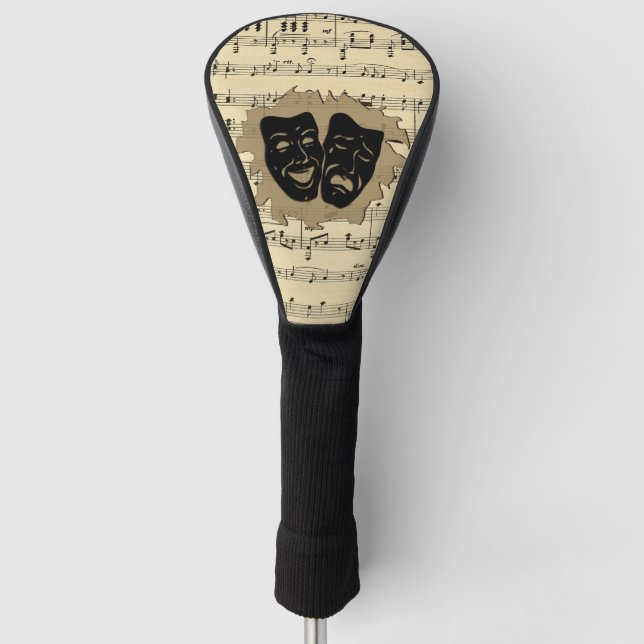 Couvre-club De Golf Masques de théâtre et musique ancienne (Devant)