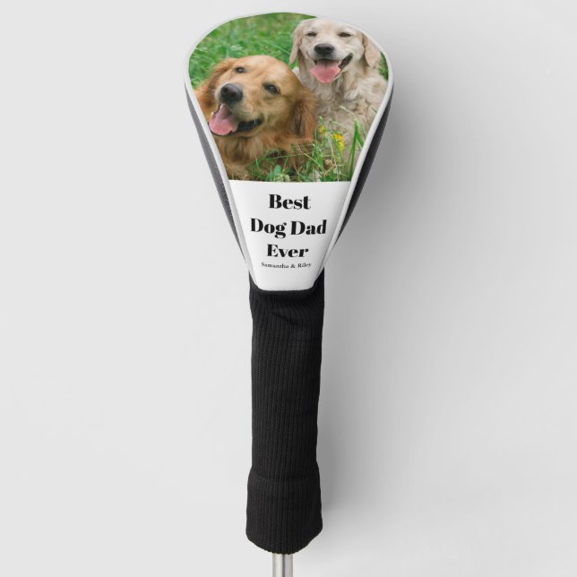 Couvre-club De Golf Meilleur Chien Papa Jamais Photo (Devant)