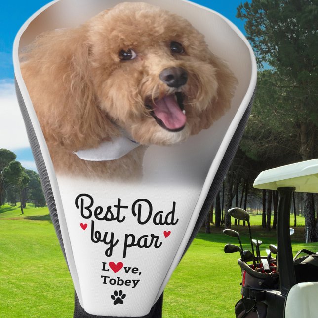 Couvre-club De Golf Meilleur Chien Papa Par Nom Photo Empreinte de pat (Best Dog Dad By Par Photo Name Paw Print Custom Golf Head Cover)